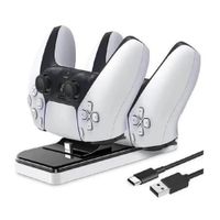 Estación de carga para mandos Dualsense PlayStation 5, alámbrico, blanco